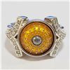 Image 1 : SILVER CUBIC ZIRCONIA RING (SIZE 9)(WEIGHT 12.27G)