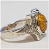 Image 2 : SILVER CUBIC ZIRCONIA RING (SIZE 9)(WEIGHT 12.27G)