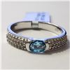 Image 1 : SILVER BLUE TOPAZ AND CZ (1.15CT) RING SIZE 9