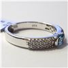 Image 2 : SILVER BLUE TOPAZ AND CZ (1.15CT) RING SIZE 9