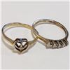 Image 2 : SILVER LOT OF 2 CUBIC ZIRCONIA RING