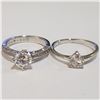 Image 1 : SILVER LOT OF 2 CUBIC ZIRCONIA RING(~WEIGHT 5.22G)