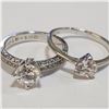 Image 2 : SILVER LOT OF 2 CUBIC ZIRCONIA RING(~WEIGHT 5.22G)