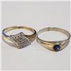 Image 1 : SILVER LOT OF 2 CUBIC ZIRCONIA RING