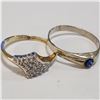 Image 2 : SILVER LOT OF 2 CUBIC ZIRCONIA RING