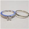 Image 1 : SILVER LOT OF 2 CUBIC ZIRCONIA RING(~WEIGHT 4.12G)
