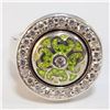 Image 1 : SILVER CUBIC ZIRCONIA RING (SIZE 6)(WEIGHT 13.14G)