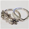 Image 2 : SILVER LOT OF 2 CUBIC ZIRCONIA RING(~WEIGHT 3.65G)