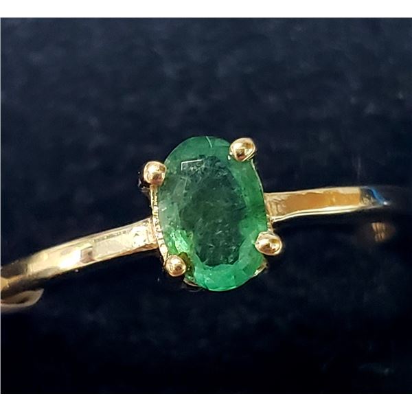 10K YELLOW GOLD EMERALD(0.5CT) 1.5G RING (~SIZE 7)