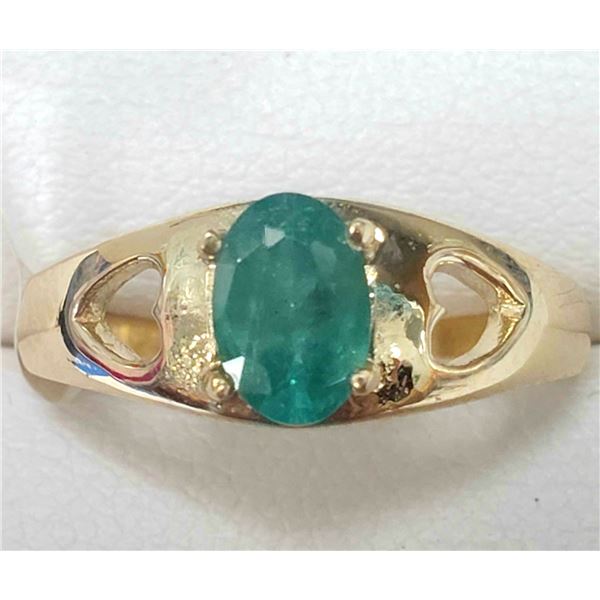 10K YELLOW GOLD EMERALD(0.52CT) 1.43G RING