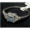 Image 2 : 14K WHITE GOLD LAB BLUE DIAMOND(0.98CT) DIAMOND