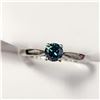 Image 3 : 14K WHITE GOLD BLUE DIAMOND (TREATED)(0.3CT) RING