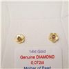 Image 1 : 14K YELLOW GOLD DIAMOND AND MOTHER OF PEARL