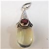 Image 1 : SILVER MOONSTONE GARNET PENDANT