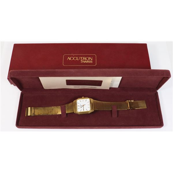 VINTAGE 1981 ACCUTRON SWISS WATCH IN ORIGINAL