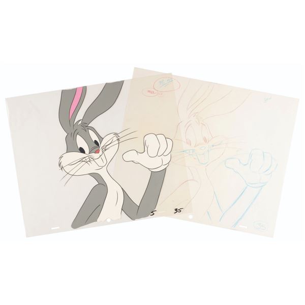 A "Bugs Bunny Vitamins" Commercial Cel and Drawing.