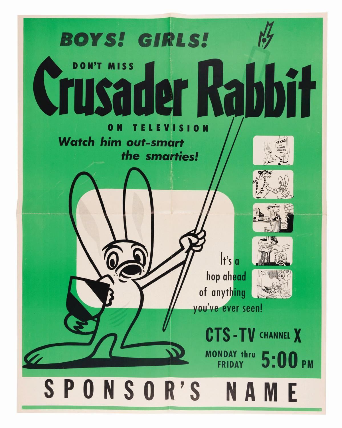 A “Crusader Rabbit” Promotional Poster.