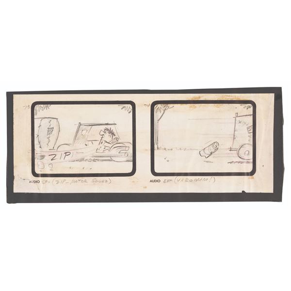 A Pair of “Flintstones” Network Pitch Storyboard Panels.