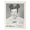 Image 1 : A Mickey Mouse Club Jimmie Dodd Signed Fan Card.