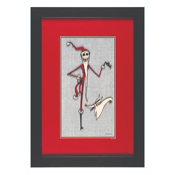 A Jack Skellington as "Sandy Claws" Pin Set.