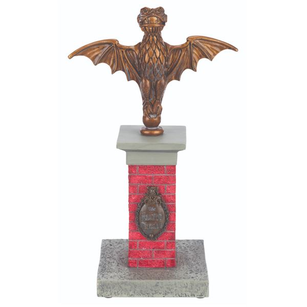 A Haunted Mansion Bat Stanchion Sculpture.