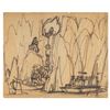Image 1 : A Pirates of the Caribbean Cave Scene Concept Drawing.