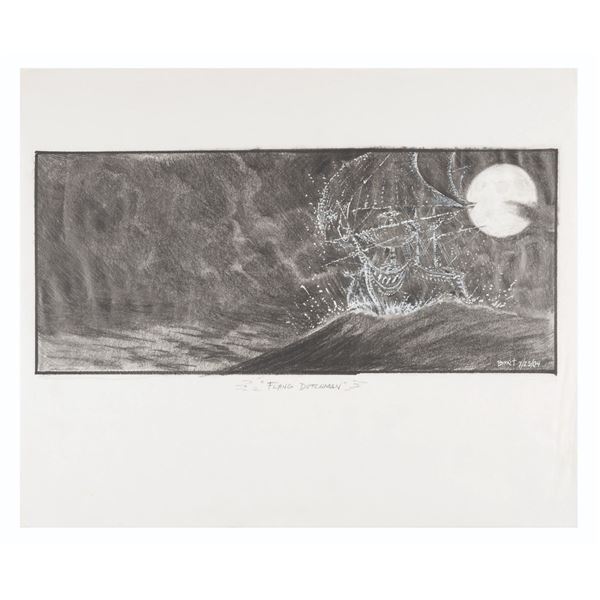 A Flying Dutchman Concept Drawing from “Pirates of the Caribbean.”