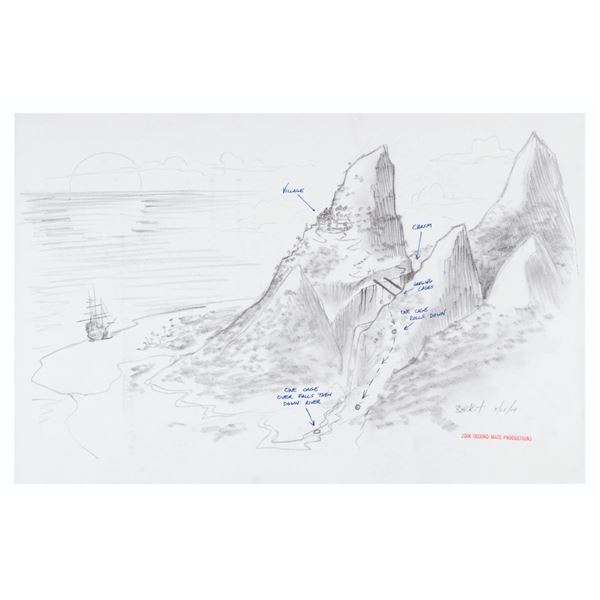 A "Pirates of the Caribbean” Cannibal Island Concept Drawing.
