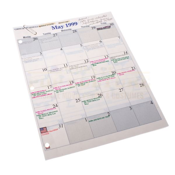 How the Grinch Stole Christmas – Makeup Schedule Production Papers - H3-2