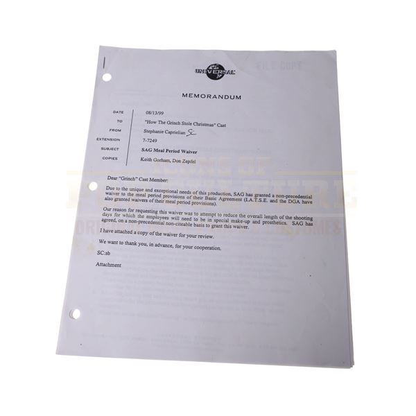 How the Grinch Stole Christmas – Letter to Cast Members – H2-6