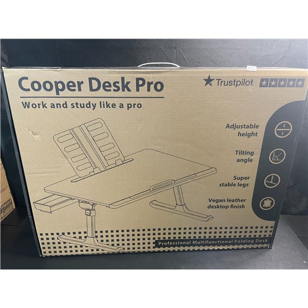 1 Cooper Desk Pro Multifunctional Folding Desk - New - 23" x 17" - Black