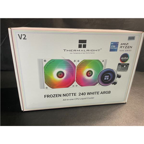 1 Thermalright Frozen Notte 240 White ARGB All-In-One CPU Liquid Cooler for PC's - New