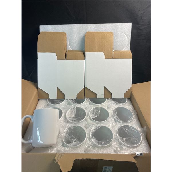 1 Box of Sublimation Mugs for Making Custom Mug Designs - 12PCS - 15oz Mugs - New