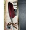 Image 2 : 1 Feather Calligraphy Pen + Ink Writing Set - New