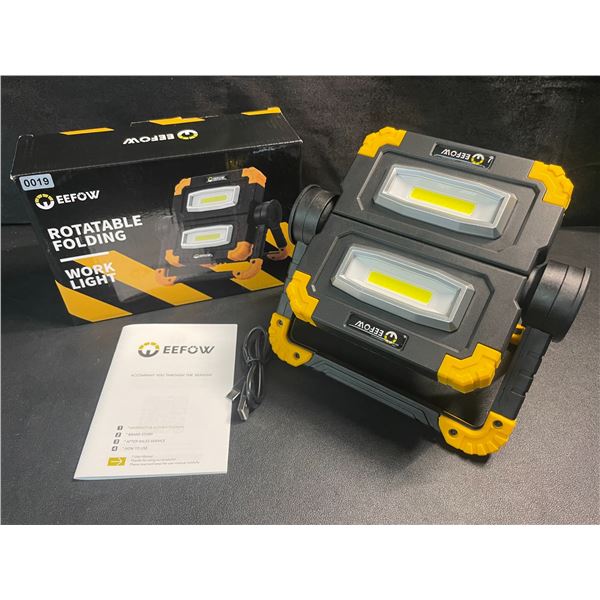 1 Eefow Rotatable Folding Portable LED Work Light - Rechargeable - 7.91" x 7.5" - Brand New!