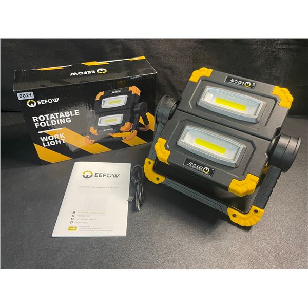 1 Eefow Rotatable Folding Portable LED Work Light - Rechargeable - 7.91" x 7.5" - Brand New!