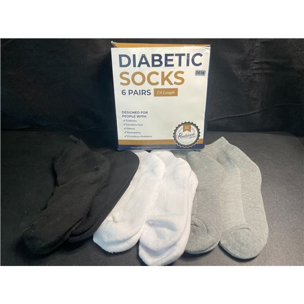 1 Pack of Diabetic Socks - 6 Pairs - Designed for People with Diabetes, Edema, Neuropathy, etc.