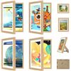 Image 1 : 1 Box of 4 Kids Art Storage Frames - For Framing Kids Artworks - 8.5" x 11" - Walnut - New