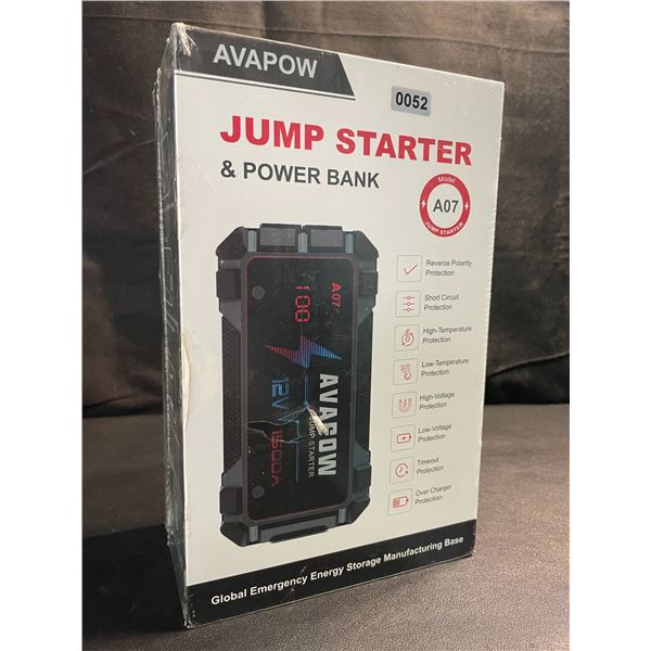 1 Avapow Car Battery Jump Starter & Power Bank (Model: A07) - NEW SEALED!