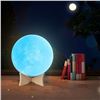 Image 2 : 1 3D Moon Lamp with Touch Control & Remote Control - 5.9" Color Changing Lunar Lamp with Stand - New