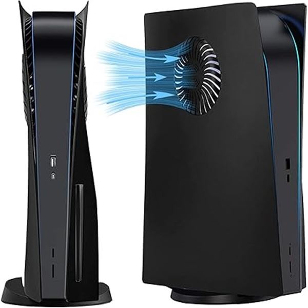 1 Set of Black Cooling Vent Faceplates for Playstation 5 Console (Disc Version) - Brand New