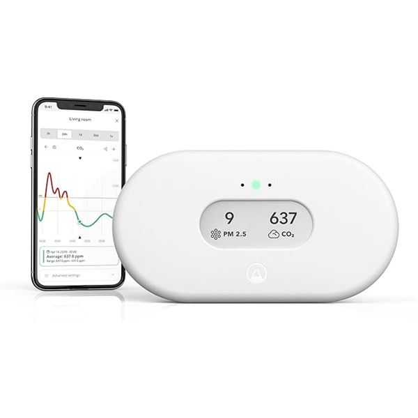 1 Airthings 2960 View Plus - Radon & Air Quality Monitor (PM, CO2, VOC, Humidity, Temp, Pressure)