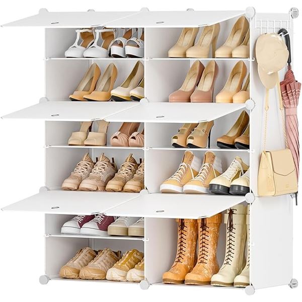 1 Neprock 6-Tier Closet Organizer/Shoe Rack - White - 32" x 12" x 26" - New Sealed in Box!