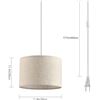 Image 2 : 2-Pack Plug-In Pendant Lights with 15ft Clear Cords - Beige Linen Lamp Shades - New in Box!