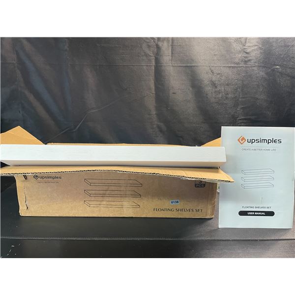 Set of 3 Floating Wall Shelves (16.5"L x 5.9"W) - White Colour