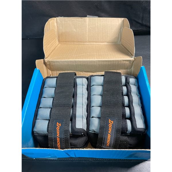 1 Box of Iron Body Adjustable Ankle Weights - 2x 5lb Weights - New