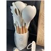 Image 2 : 1 Silicone Kitchen Utensil Set - White/Cream Colour - Brand New