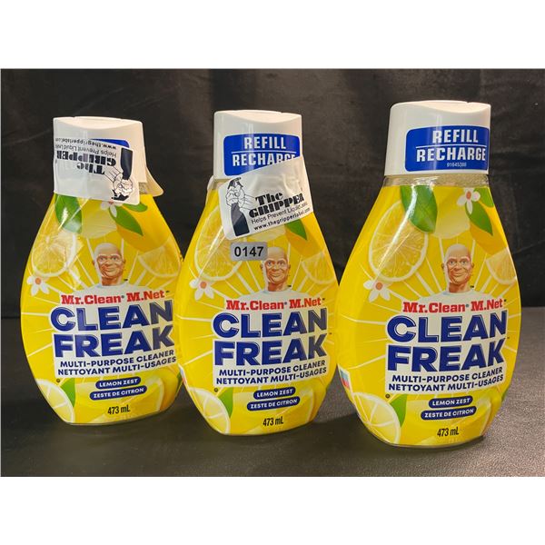 3 Mr.Clean Clean Freak Multi-Purpose Cleaner Spray Refills - Lemon Zest - 474ml - New