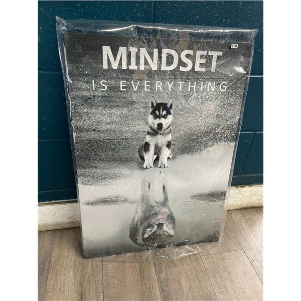 1 Large Canvas Art Piece - "Mindset Is Everything" - 20"x 27" (Approx.) - Brand New!