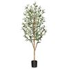 Image 1 : Box of 2 Oakred Artificial Olive Trees - Lush 4FT Tall Olive Trees for Indoors/Home Decor - NEW